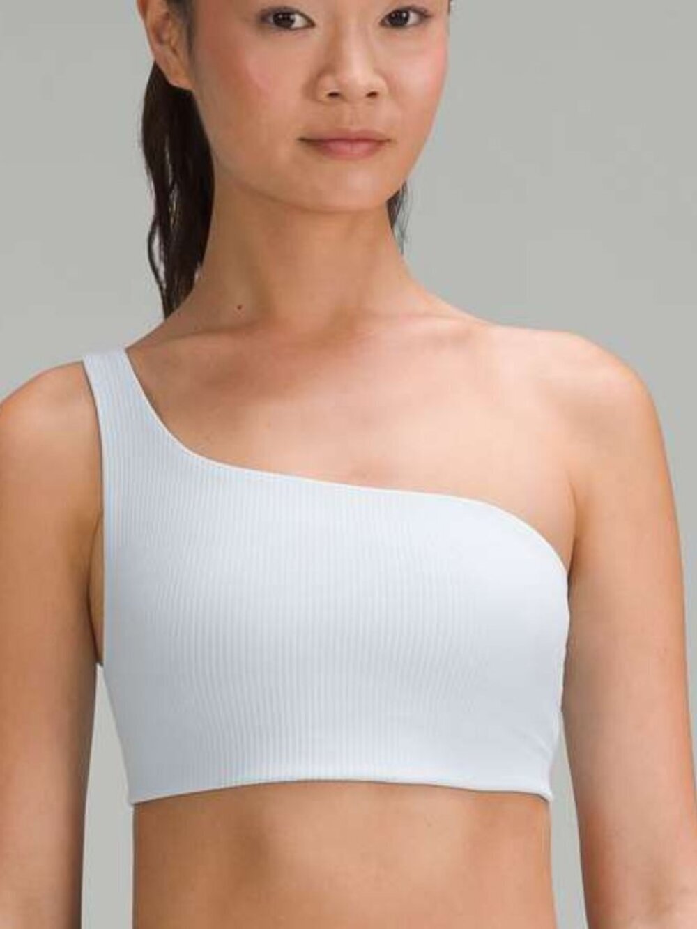 Lululemon Ribbed Nulu Asymmetrical Yoga Bra Light Support, A/B Cup Powder Blue 6